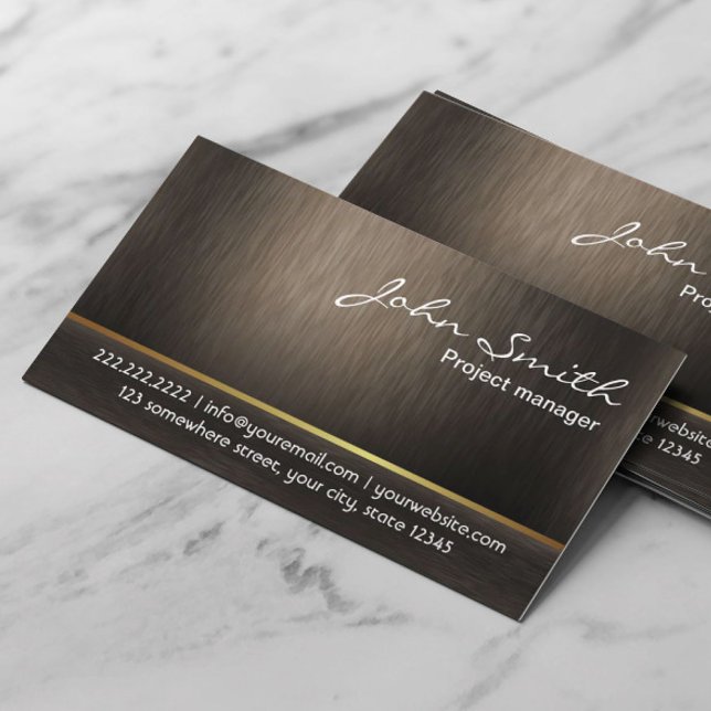 Elegant Dark Wooden Texture Business Card (Creator Uploaded)