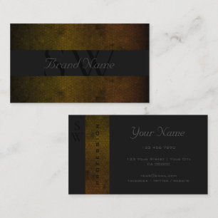 Elegant Dark Yellow Black and Grey Colours Initial Business Card