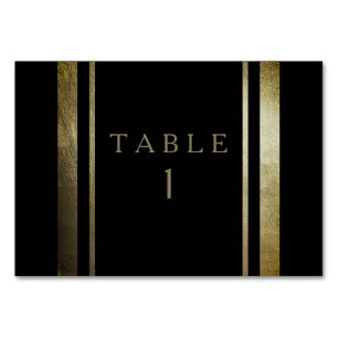 Elegant Day Gold & Black Wedding Table Number