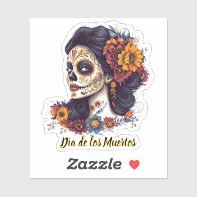 Elegant Day of the Dead Sugar Skull Woman (Sheet)