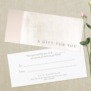 Elegant Day Spa Pink Marble Salon Gift Certificate