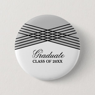 Elegant Deco Grey Graduation Button