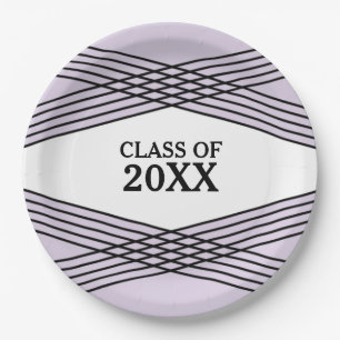 Elegant Deco Purple Graduation Paper Plates