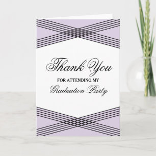 Elegant Deco Purple Graduation Thank You Card