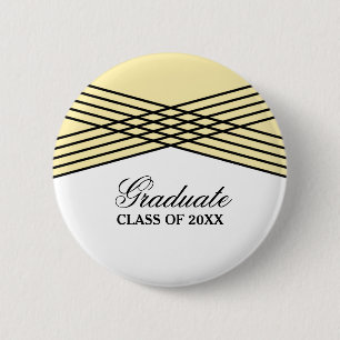 Elegant Deco Yellow Graduation Button