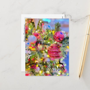 Elegant Decorated Christmas Tree Holiday Postcard