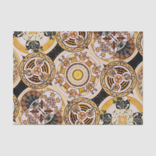 Elegant Decorative Art Nouveau Gold Brown Pattern Tissue Paper