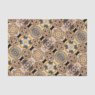 Elegant Decorative Art Nouveau Gold Brown Pattern Tissue Paper