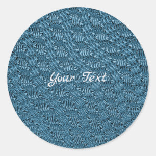 Elegant Decorative Blue Classic Round Sticker