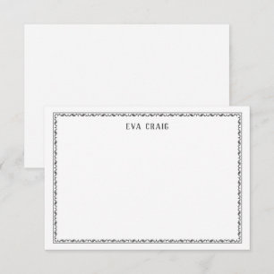 Elegant Decorative Border Personalised Flat Card