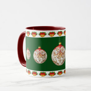 Elegant decorative botanical holiday Christmas Mug