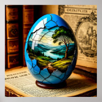 Elegant Decorative Egg Featuring Scenic Landscape