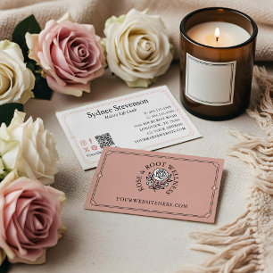 Elegant Decorative Frame Feminine Floral Rose  Business Card