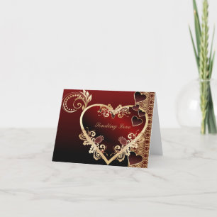 Elegant decorative heart thank you card