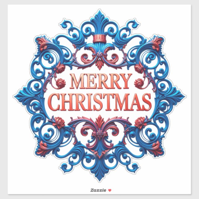 Elegant Decorative Merry Christmas Ornament (Sheet)