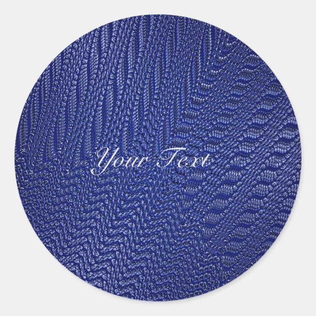 Elegant Decorative Navy Blue Classic Round Sticker (Front)