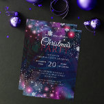 Elegant Deep Blue Pink Winter Wonderland Christmas Invitation<br><div class="desc">Step into a winter wonderland with this enchanting Christmas party invitation! The deep purple backdrop, reminiscent of a starry night sky, is adorned with delicate snowflakes and twinkling sparkles, setting the stage for a magical evening. The modern and stylish font elegantly presents the details of the event, inviting guests to...</div>