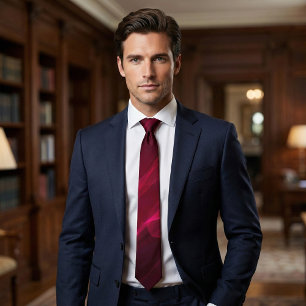 Elegant Deep Burgundy Abstract Wave Tie