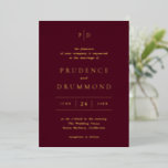 Elegant Deep Burgundy Classic Wedding<br><div class="desc">Classic style foil wedding invitation featuring a simple yet elegant design in a deep burgundy colour that is perfect for a fall wedding or a winter / Christmas wedding.  Use the template to add a photo or remove it in the design editing tool.</div>