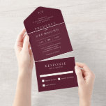 Elegant Deep Burgundy Classic Wedding All In One Invitation<br><div class="desc">Classic style all in one wedding invitation featuring a simple yet elegant design in a deep burgundy colour that is perfect for a fall wedding or a winter / Christmas wedding.</div>