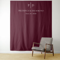 Elegant Deep Burgundy Classic Wedding Backdrop