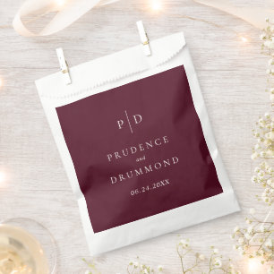 Elegant Deep Burgundy Classic Wedding Favour Bags