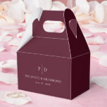 Elegant Deep Burgundy Classic Wedding Favour Box<br><div class="desc">Classic style wedding favour boxes featuring a simple yet elegant design in a deep burgundy colour that is perfect for a fall wedding or a winter / Christmas wedding.  Use the template to add two of your favourite photos or remove them in the design editing tool.</div>