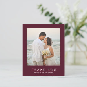 Elegant Deep Burgundy Classic Wedding Thank You