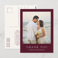 Elegant Deep Burgundy Classic Wedding Thank You