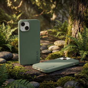 Elegant Deep Forest Green Minimalist ROULIV iPhone Case-Mate iPhone 14 Case