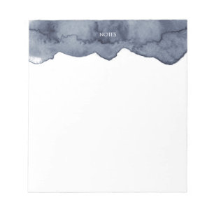 Elegant Deep Grey Watercolor Splash Personalised  Notepad