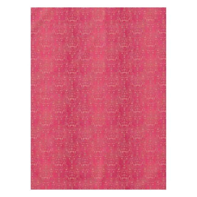 Elegant Deep Pink Damask Pattern Tablecloth (Front)