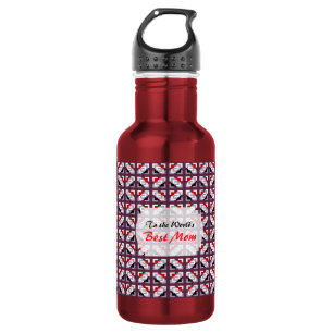 Elegant Deep Plum and Red Geometric Pattern 532 Ml Water Bottle