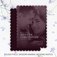 Elegant Deep Plum Duotone Photo Wedding