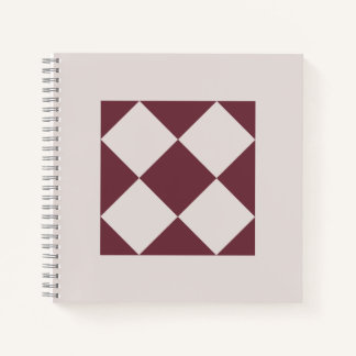 Elegant Deep Plum & Pearl Grey Geometric Notebook