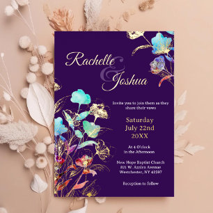 Elegant Deep Purple and Gold Floral Wedding