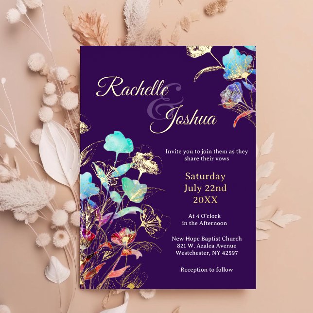 Elegant Deep Purple and Gold Floral Wedding (Creator Uploaded)