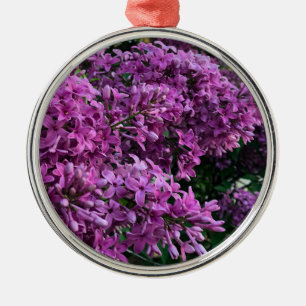 Elegant deep purple magenta florals flowers lilacs metal tree decoration