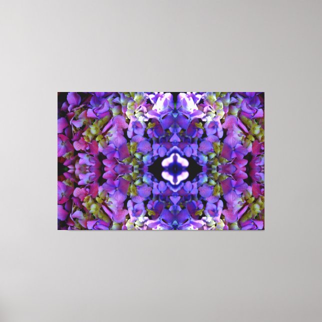 Elegant deep purple pink magenta floral hydrangeas canvas print (Front)