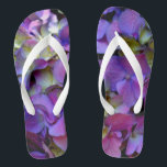 Elegant deep purple pink magenta floral hydrangeas jandals<br><div class="desc">Very pretty purple hydrangeas with a touch of pinks and yellows. Perfect for spring, summer, or fall events. Beautiful purple hydrangeas for country, boho, garden, and floral theme occasions. To get started changing names and event details, click on "Personalize this template" and edit the wording in the template boxes. To...</div>