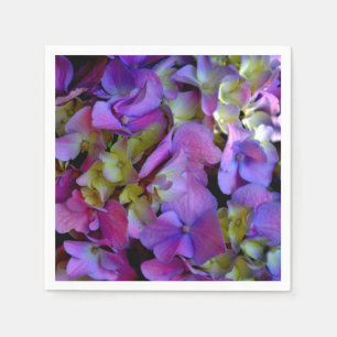 Elegant deep purple pink magenta floral hydrangeas napkin