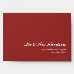 Elegant Deep Red Christmas Wedding Envelope