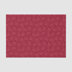 Elegant Deep Red Japanese Ginkgo Leaves Tissue Paper