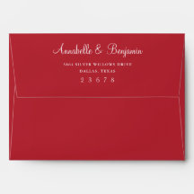 Elegant Deep Red Watercolor Wedding Custom Name