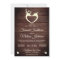 Elegant Deer Heart Rustic Wood Wedding Invitation