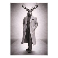 Elegant Deer in Tailored Coat Portrait