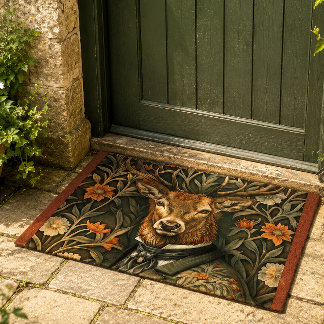 Elegant Deer Stag Victorian Woodland Gentleman Doormat