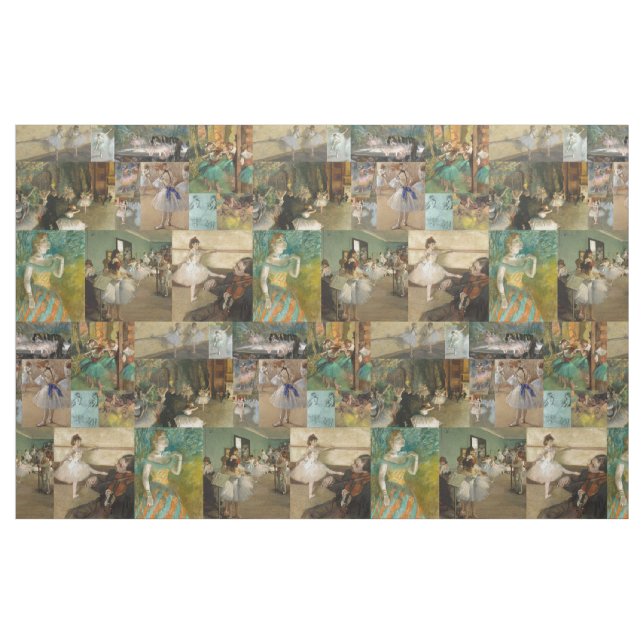 Elegant Degas Ballet Dancers Paintings Drawings Fabric (Fat Quarter)