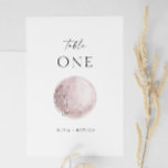 Elegant delicate blush pink mystical moon wedding table number<br><div class="desc">Elegant delicate minimalist watercolor blush pink mystical full moon wedding Table Number. Please contact me if you need additional items.</div>