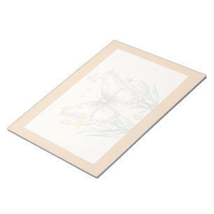 Elegant Delicate Butterfly & Wildflowers Design Notepad
